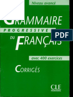 Grammaire Progressive de Francais Avance Corriges PDF