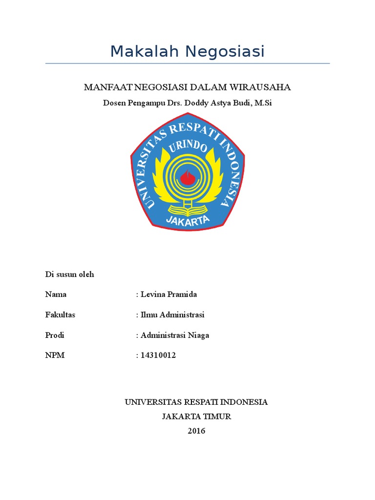 Tugas Makalah Negosiasi