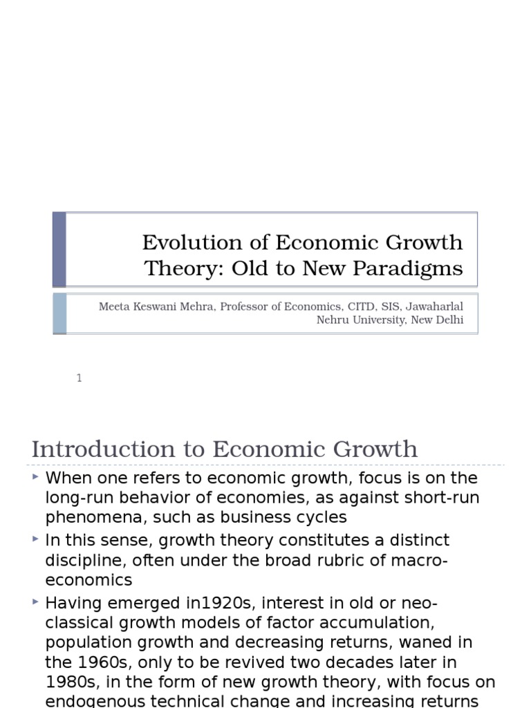 Evolution of Economic Growth Theory | PDF | Economic Growth | Economic ...