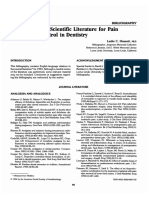 Summary of The Scientific Literature For Pain and Anxiety Control Dentistry