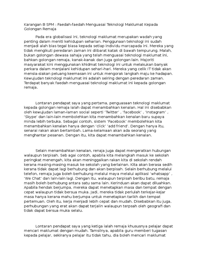 Karangan B SPM