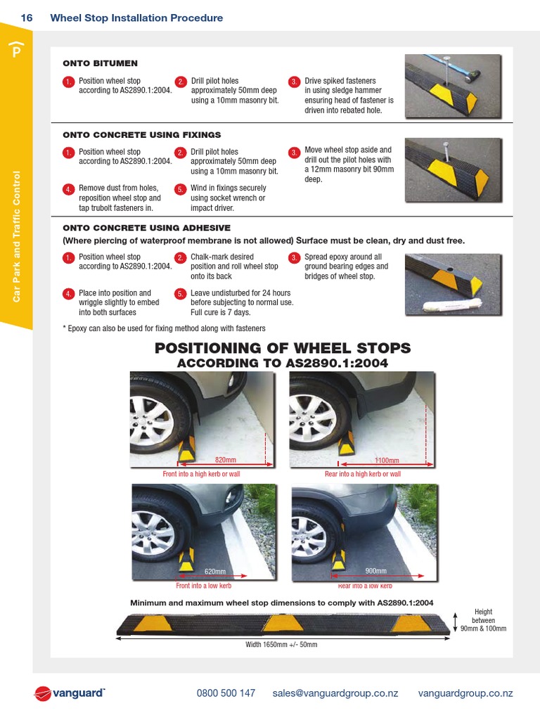 Wheel Stop Installation Procedure PDF Drill Transport