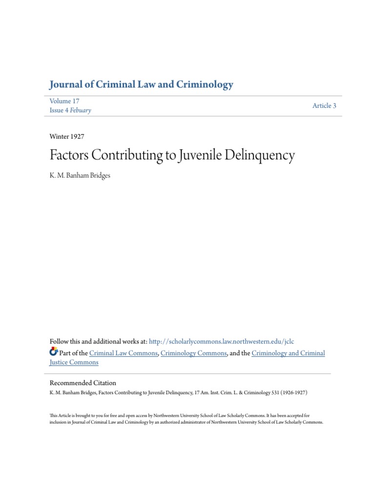Factors Influencing Juvenile Delinquency | PDF | Juvenile Delinquency ...