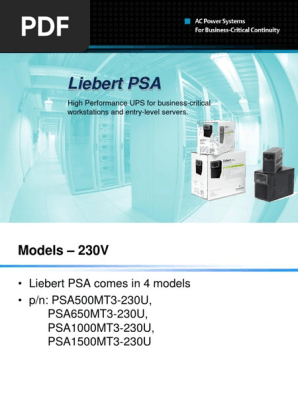 Manual Liebert Psa Puter Hardware Puter Engineering