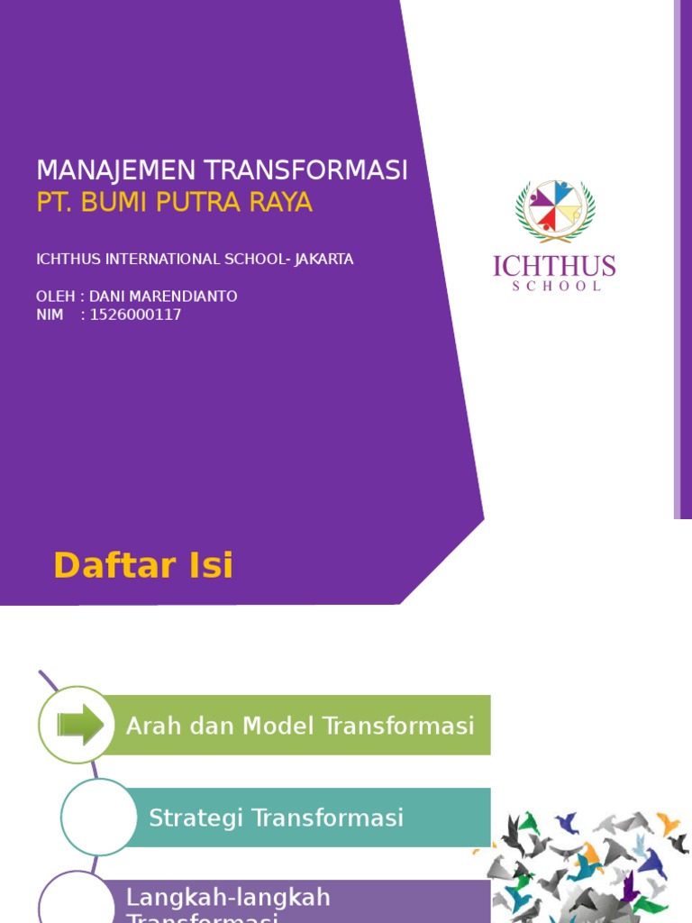 Manajemen Transformasi Ichthus School | PDF | Bisnis