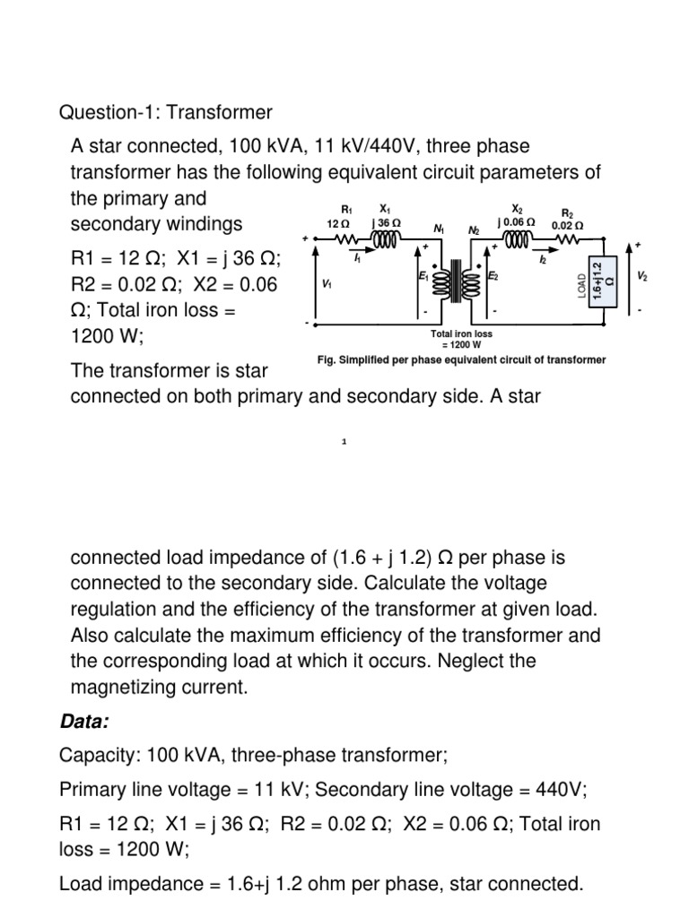 Problem On Transformer 19apr17 | PDF | Transformer | Electrical Impedance