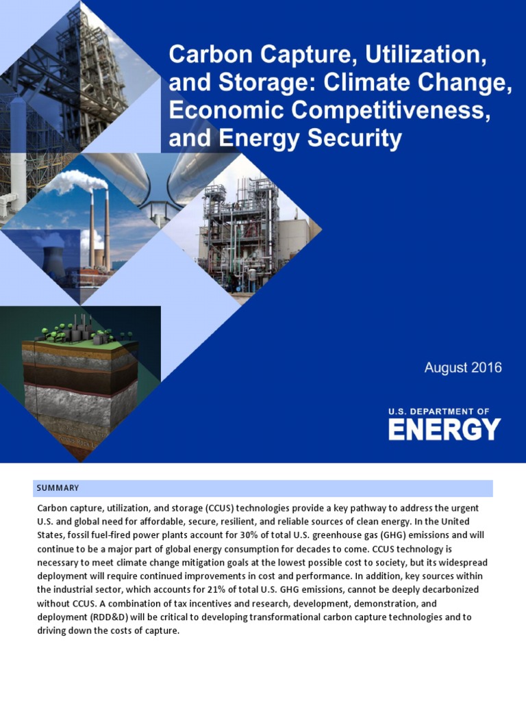 DOE - Carbon Capture Utilization and Storage - 2016!09!07 | PDF ...