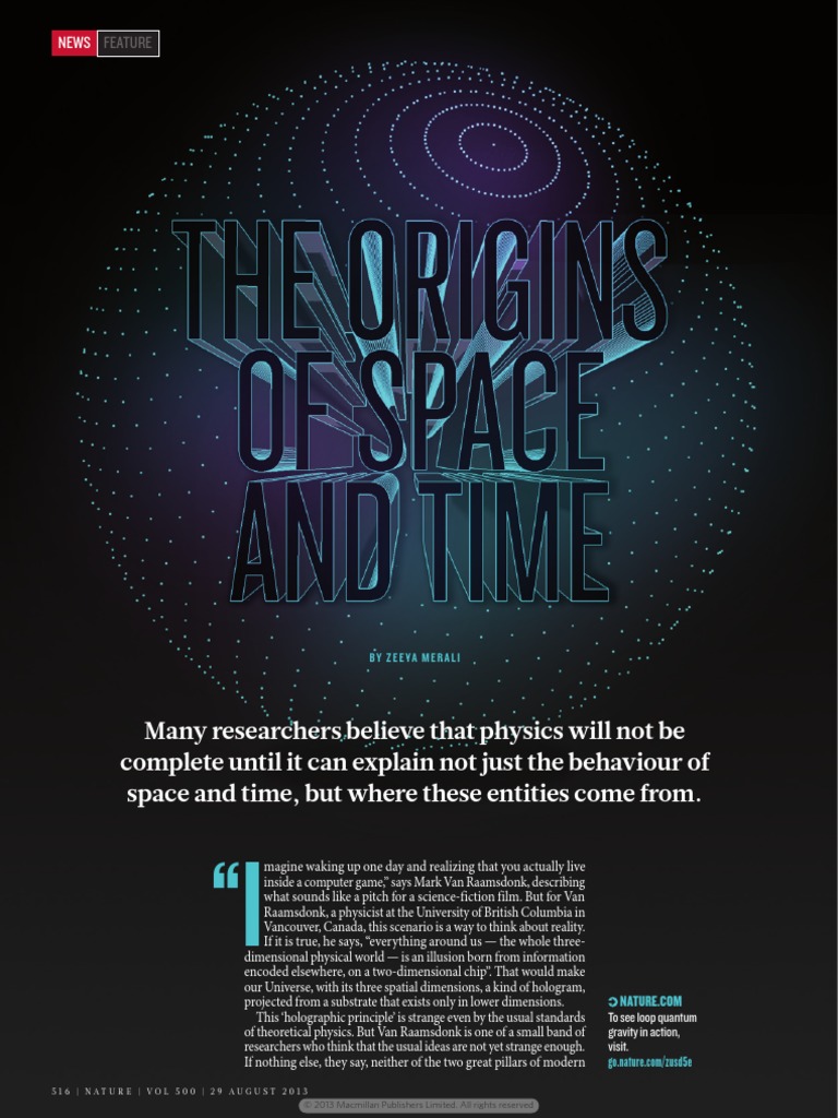 The Origins of Space and Time PDF | PDF | General Relativity | Black Hole