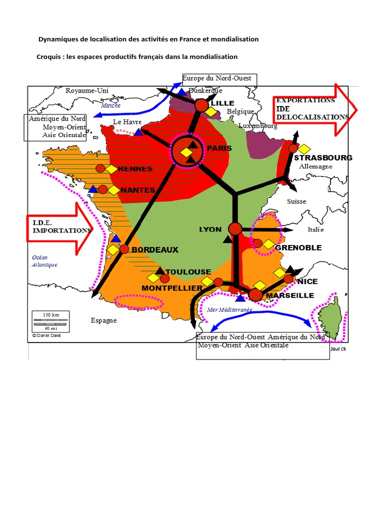 Comment Les Espaces Productifs Français S'adaptent à La Mondialisation CROQUIS LES DYNAMIQUES DES ESPACES PRODUCTIFS FRANCAIS DANS LA