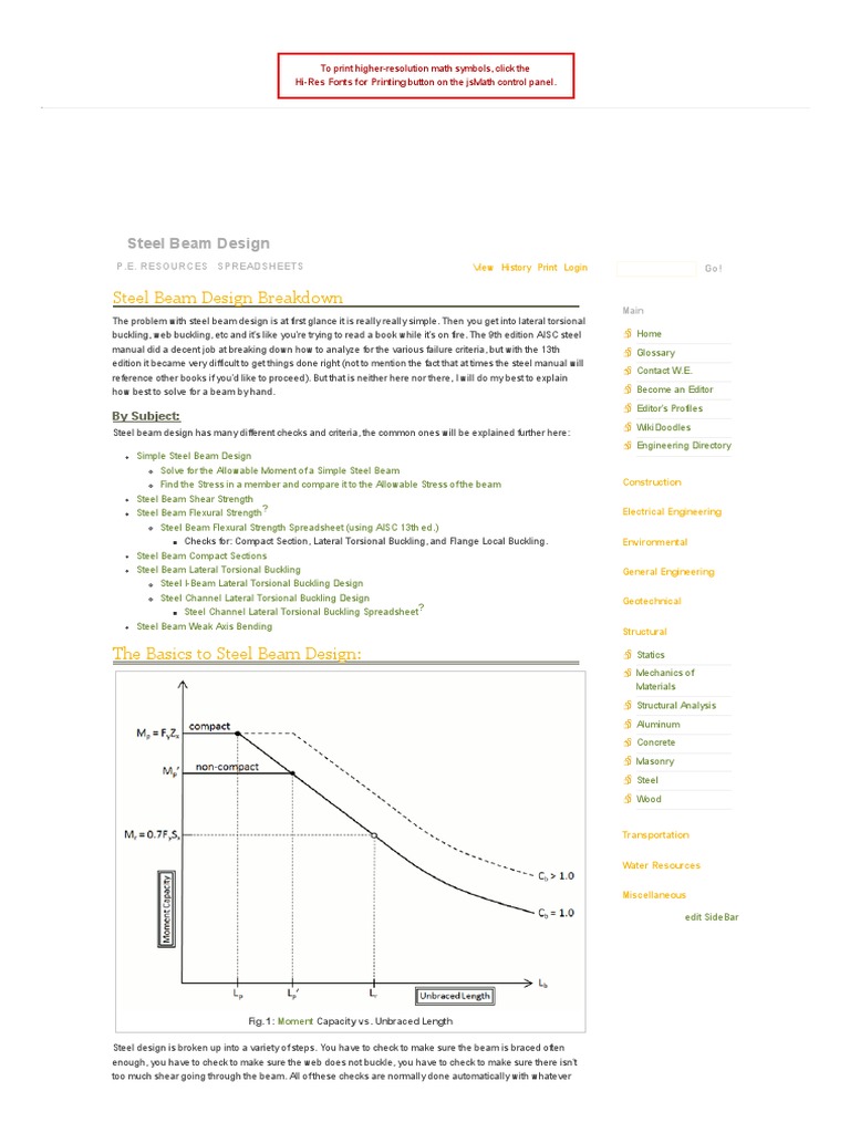 WikiEngineer Structural Steel Beam Design PDF PDF Bending