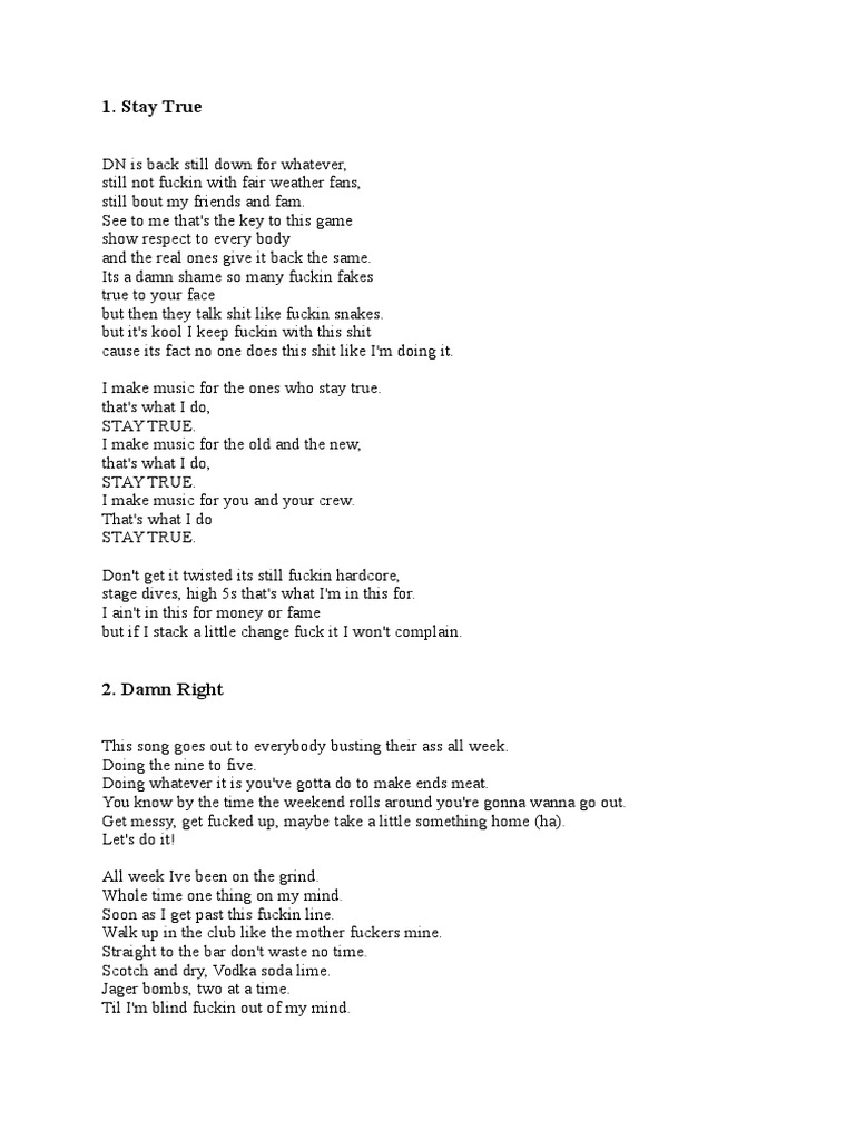 Deez Nuts Stay True PDF Fuck Entertainment (General)