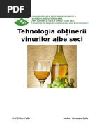 Tehnologia Obținerii Vinurilor Albe Seci