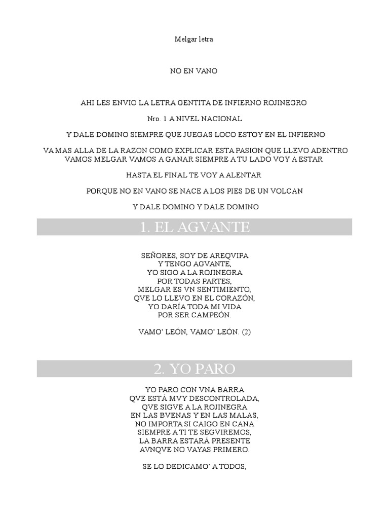 Letra del Himno de Melgar | PDF | Musica en español