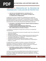 5tarea Capítulo 3 Preguntas de El Proceso de Preparacion y Evaluacion de Proyectos