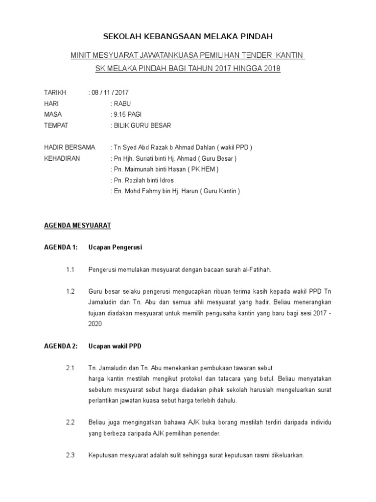 Minit Kantin 2017 Pdf
