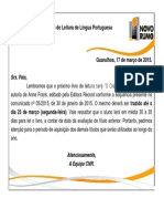 Comunicado 48 Livro de Leitura de Portugues Lembrete 8 Ano PDF
