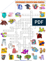 Clothes and Accessories-Crossword Puzzle Worksheet For Kids