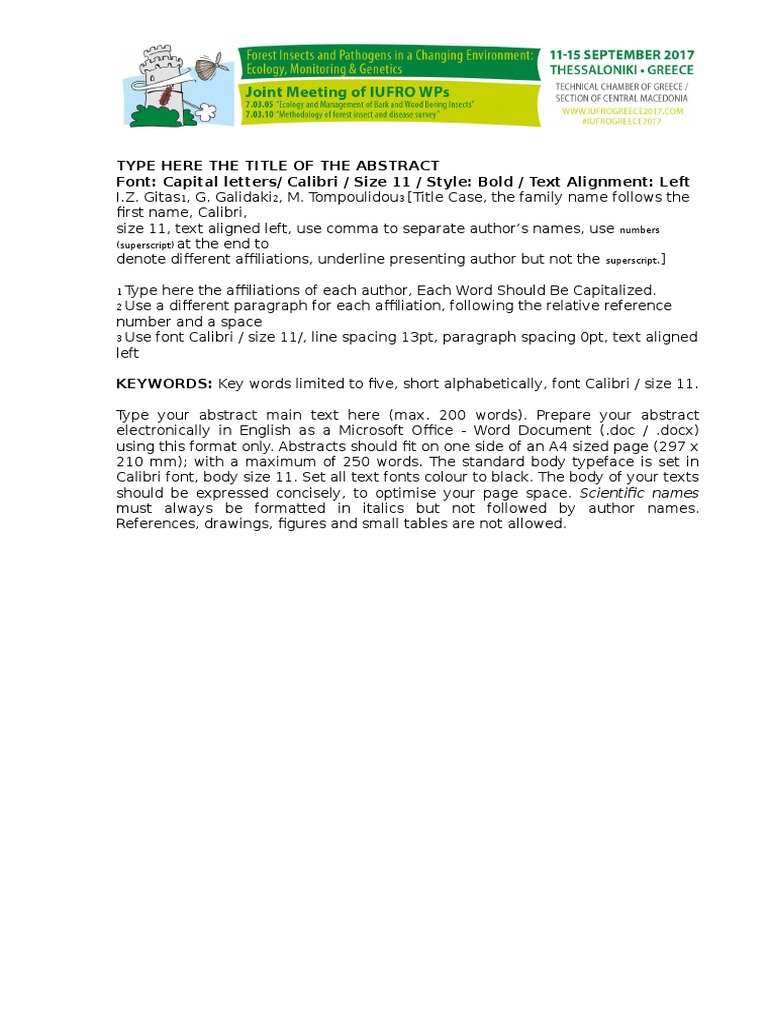 Abstract Formatting Guidelines | PDF | General Fiction