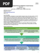 Applied Research Methods in Social Sciences Syllabus