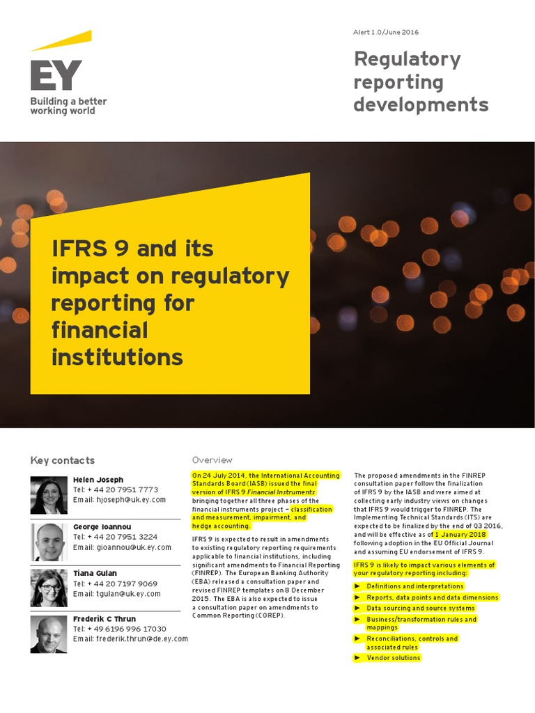 Ey Ifrs 9 Impact On Regulatory Reporting June 2016 Pdf International Financial Reporting Standards Economies