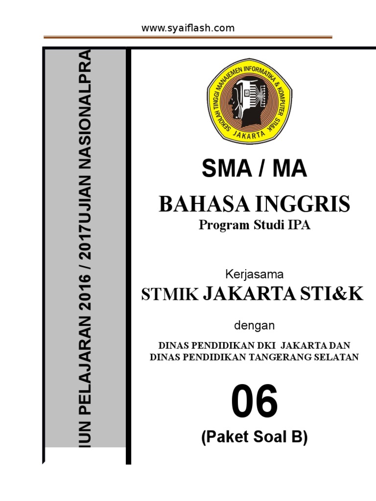 Pra Ujian Nasional Bahasa Inggris Sma Kode b 06 Business