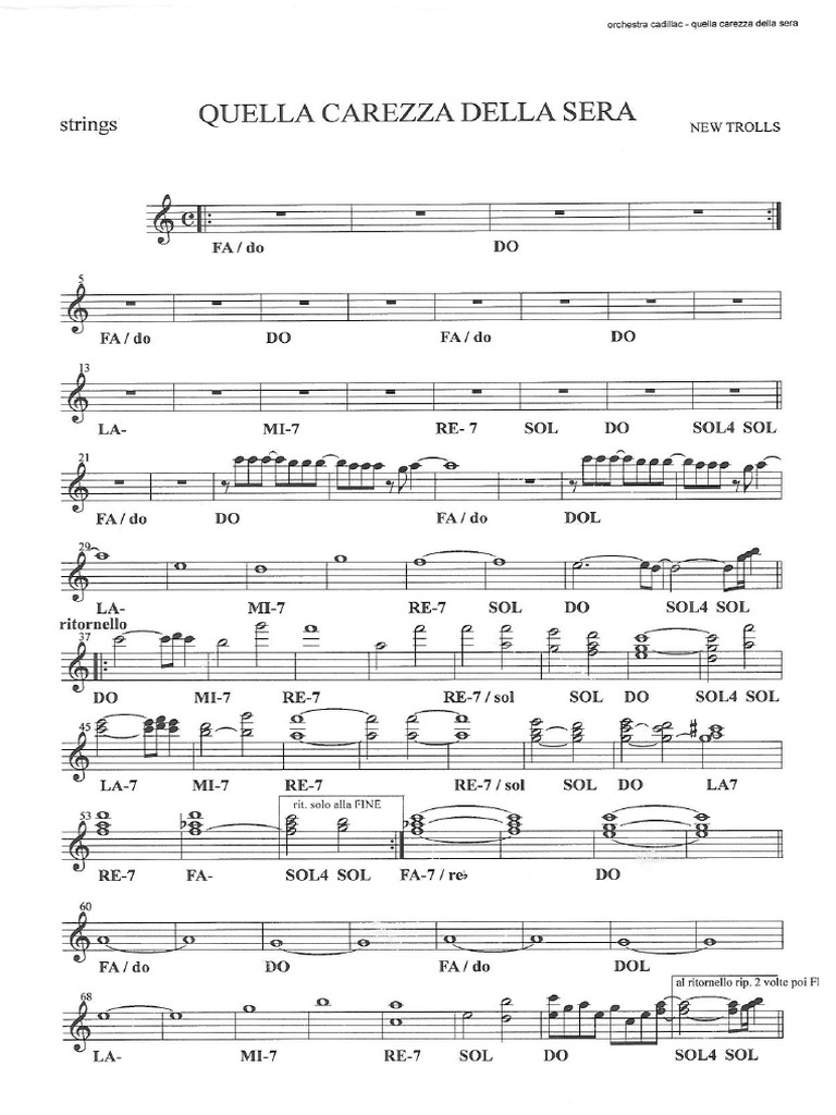 Quella Carezza Della Sera Tastiera Pdf