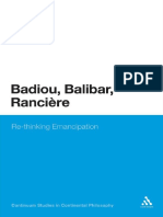 (Continuum studies in continental philosophy) Badiou, Alain_ Badiou, Alain_ Balibar, Etienne_ Ranci©·re, Jacques_ Ranciere, Jacques_ Balibar, Etienne_ Hewlett, Nick-Badiou, Balibar, Ranciere _ re-thin