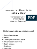 Sistemas de Diferenciación Social y Poder: Teorías Sociológicas y Antropológicas Alejandro Saavedra P