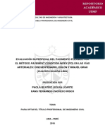 Evaluación Superficial Del Pavimento Por El Metodo Pci - Lima - 2016