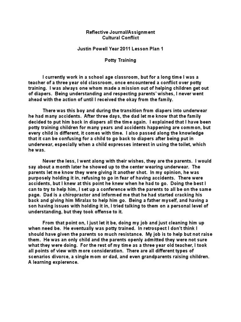 use justin powell capstone reflective journal Lesson Plan Learning