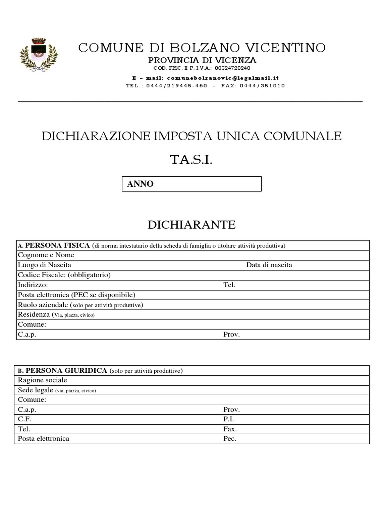 Dichiarazione Tasi Renting Home