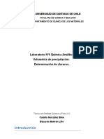 Volumetria de Precipitacion Determinacion de Cloruros