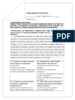 Prueba Lenguaje y Comunicación 5° parcial