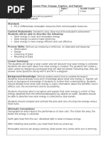 5es Lesson Plan - Sustainability