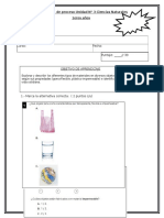 Evaluación de Proceso Ciencias Unidad 3