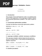 Lagrange Multipliers Basics