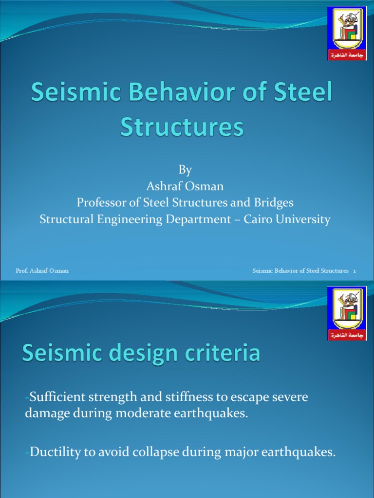 Seismic Behavior and Design Considerations of Steel Structures: A ...