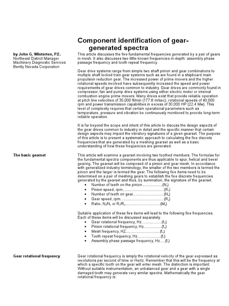 Gear Spectra Frequencies Explained | PDF | Gear | Transmission (Mechanics)
