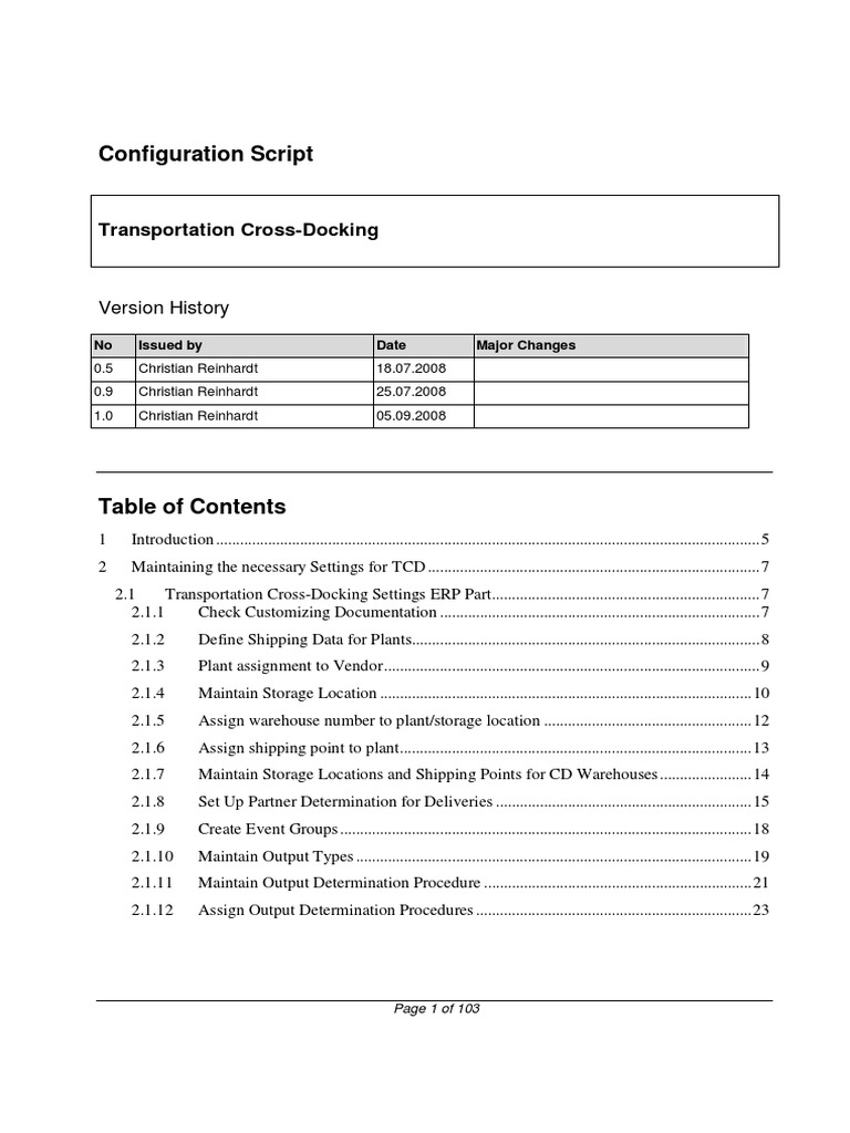 Transportation Cross-Docking Configuration | PDF | Enterprise Resource ...
