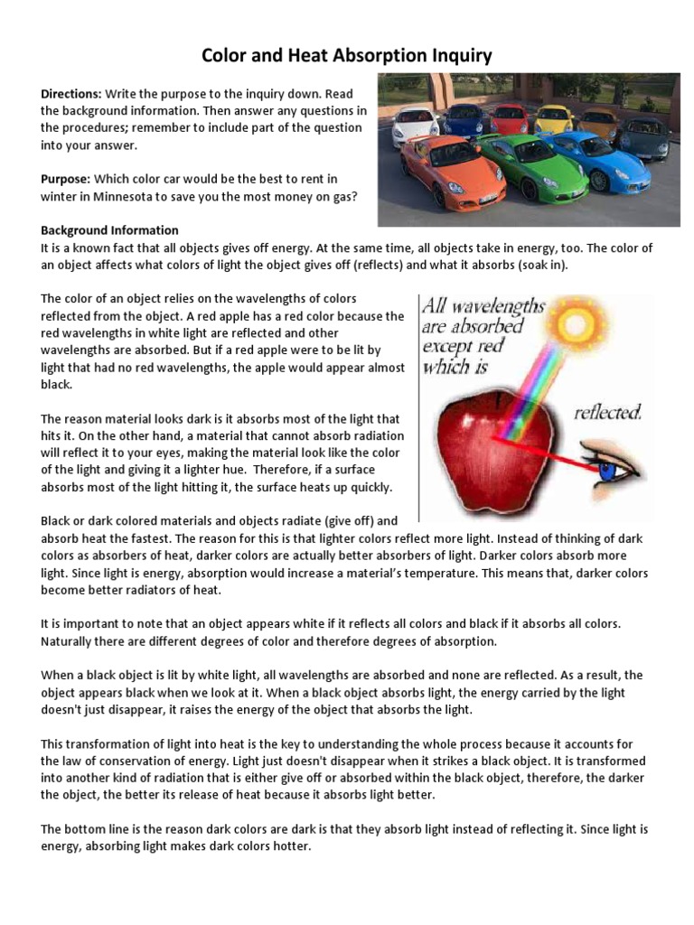 14. Color and Heat Absorption Color Light
