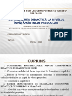 Comunicarea Didactică La Nivelul Învățământului Preșcolar