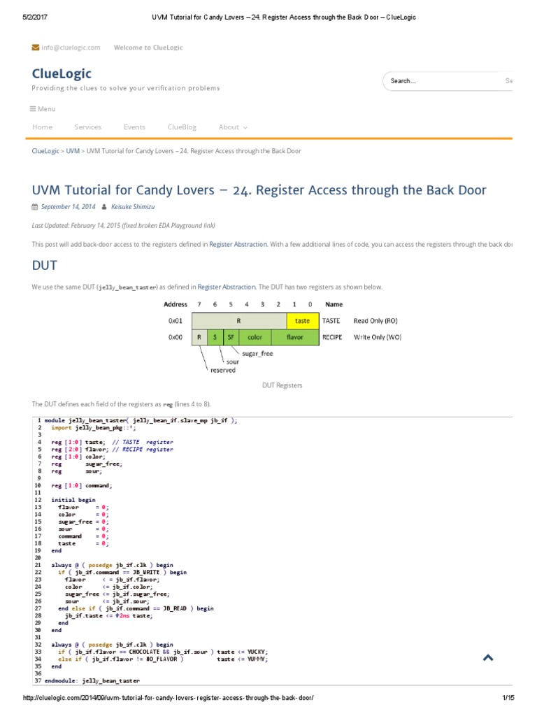 UVM Tutorial For Candy Lovers - 24 | PDF | Taste | Areas Of Computer ...