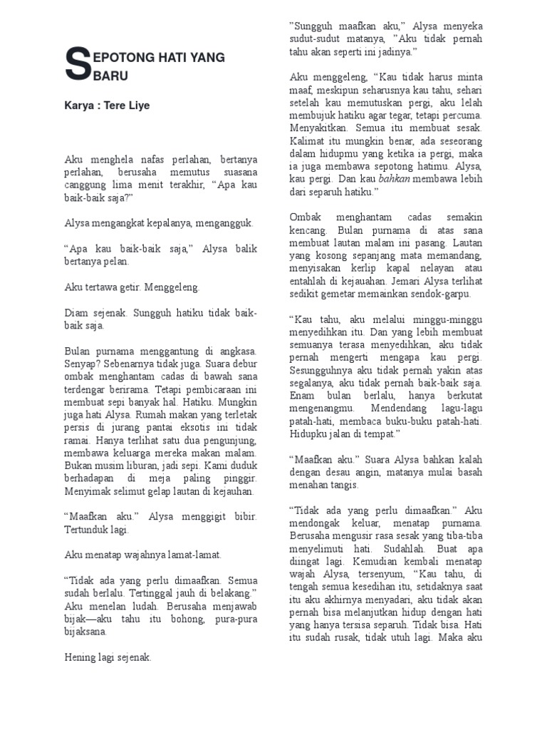 Cerpen Sepotong Hati Yang Baru Pdf