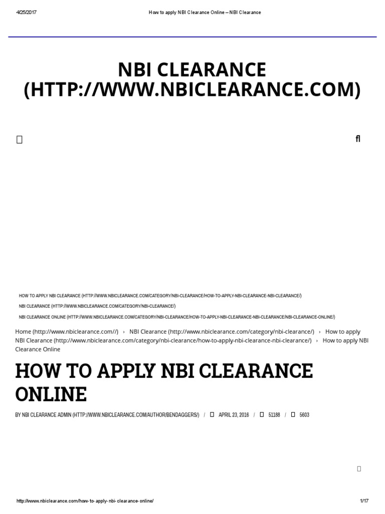 How to Apply NBI Clearance Online NBI Clearance Payments Fee