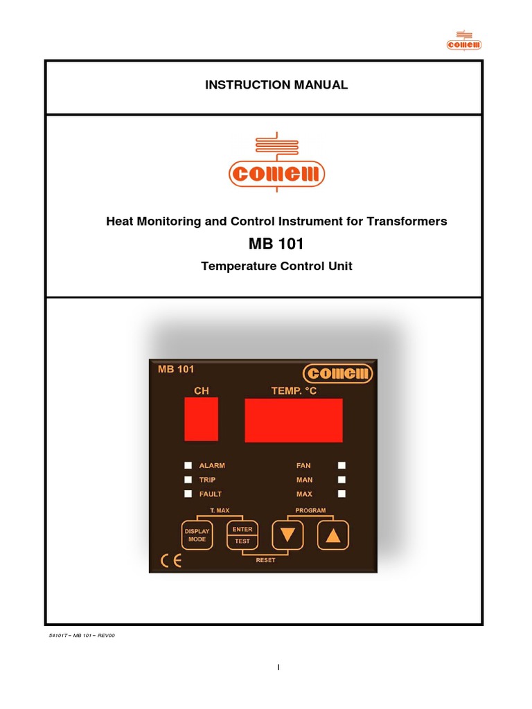 Mb 101 Instruction Manual Temperature Control Device Engleza