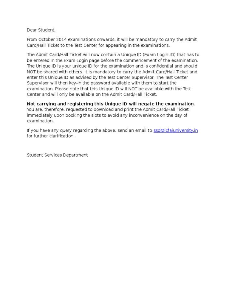 Admitcard | PDF