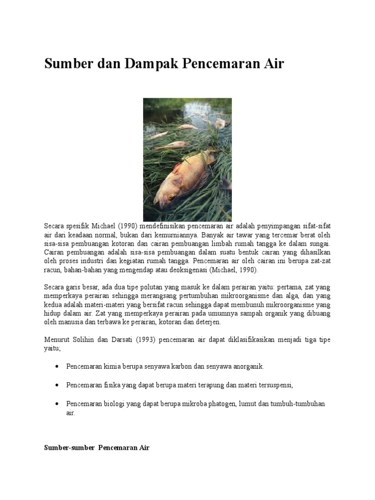 Pencemaran Air Pencemaran Air