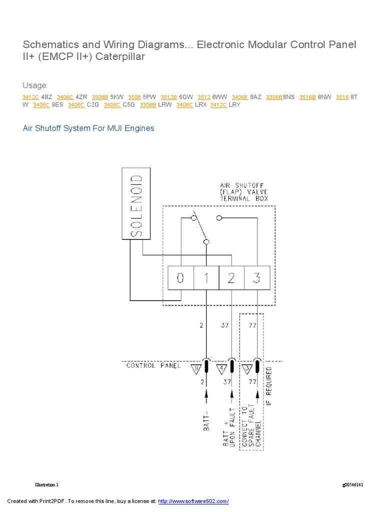 Caterpillar EMCP II+ schematics wiring diagrams PDF Power