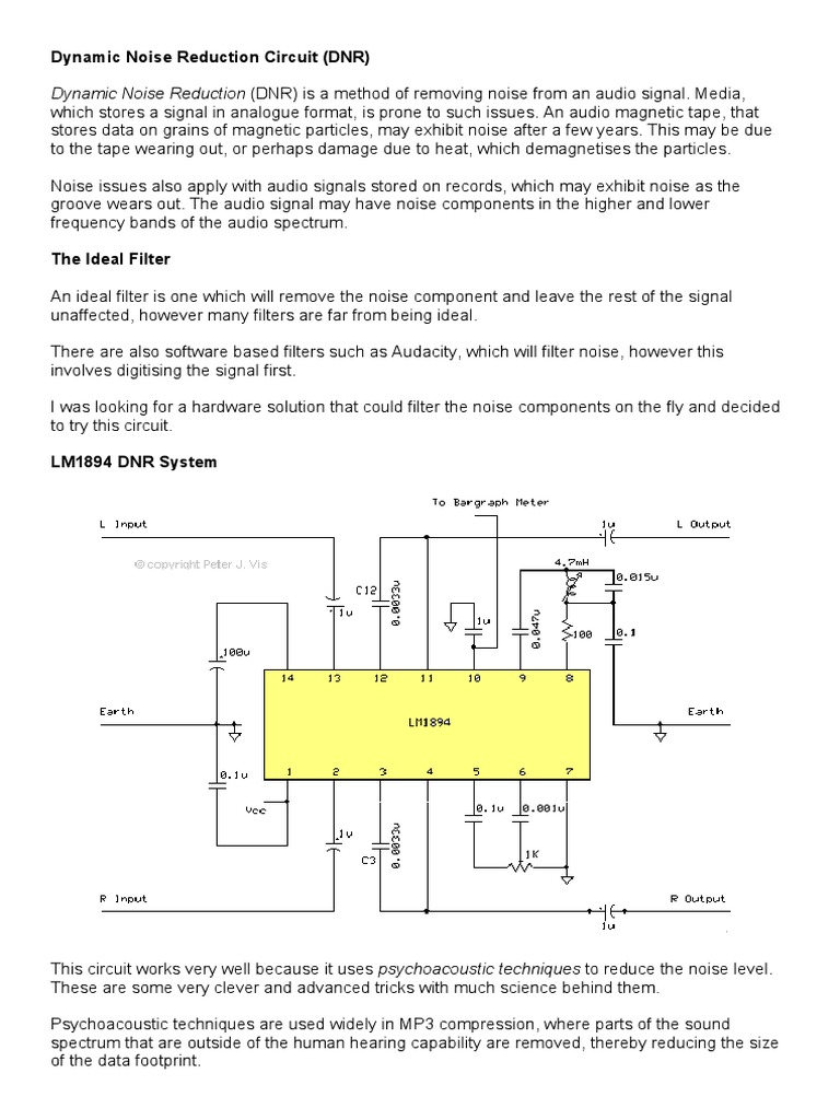 Dynamic Noise Reduction Circuit Circuit Diagram