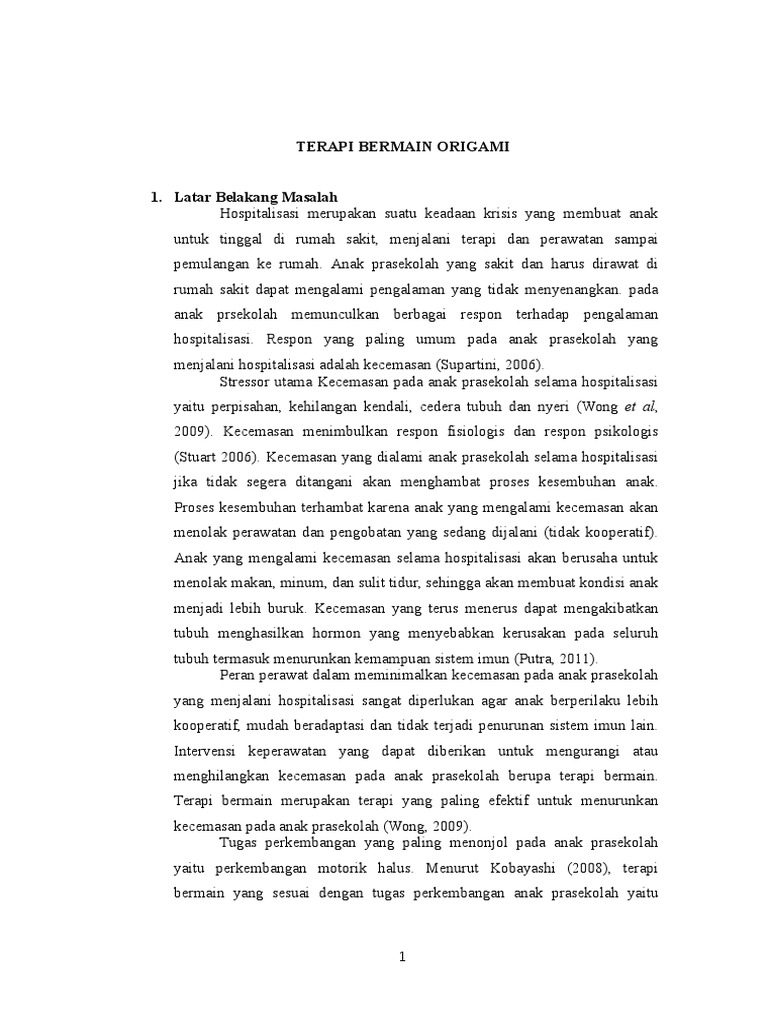 Proposal Terapi Bermain Origami